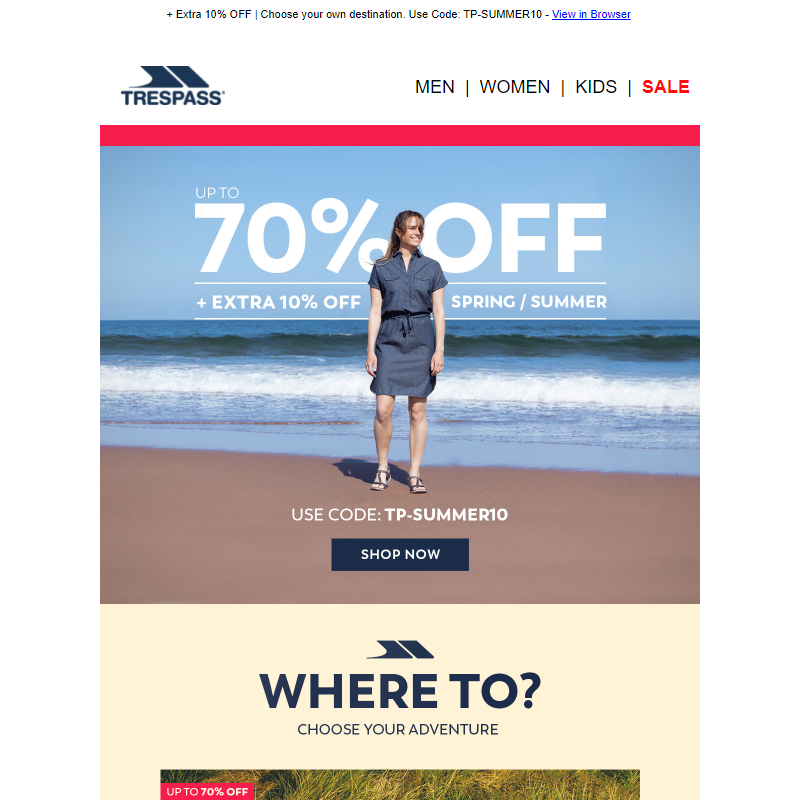 Where To? | Up to 70% OFF Summer
