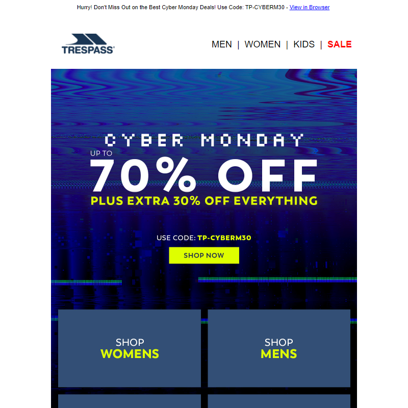 CYBER MONDAY _ Extra 30% Off Everything