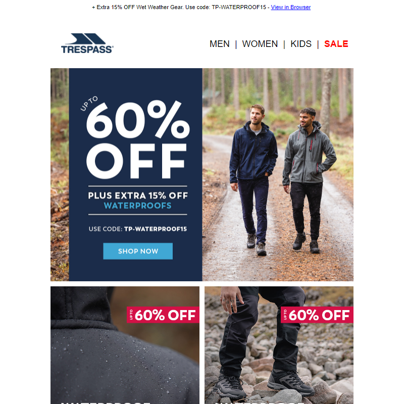 Up to 60% OFF __ Waterproofs