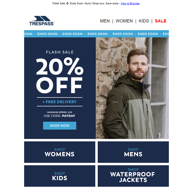 Extra 20% Off + Free Delivery Sitewide