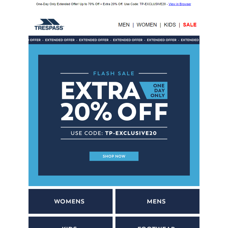 Exclusive Flash Sale _ Extra 20% Off