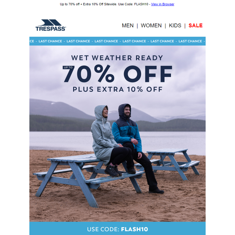 Last Chance! Wet Weather Ready