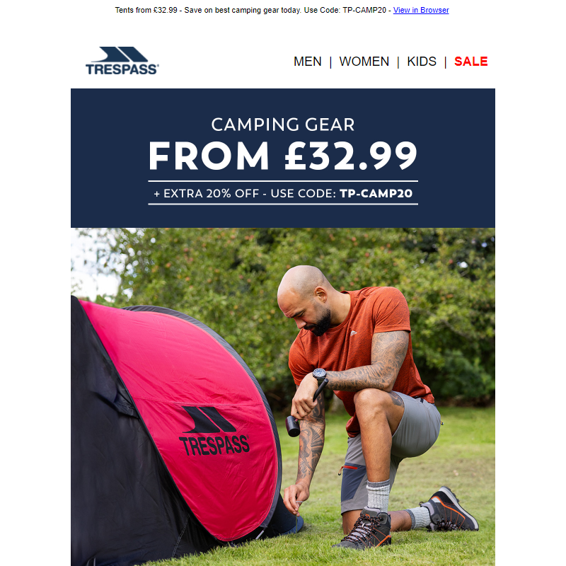 Extra 20% Off Camping Gear __