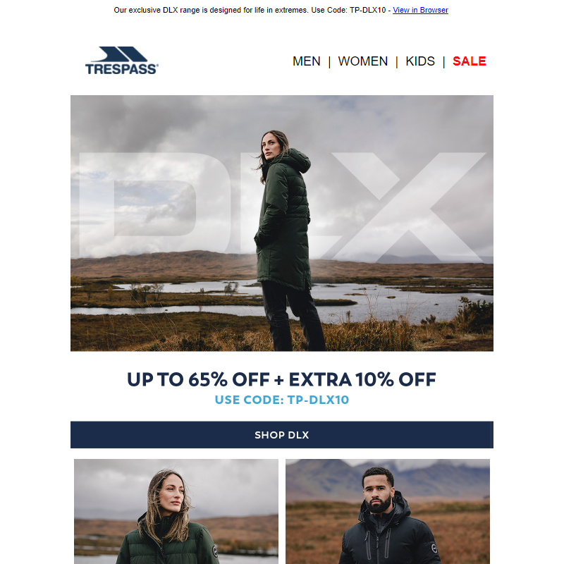 DLX _ Up to 65% Off + Extra 10% Off