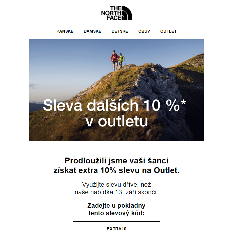 Prodloužení promo akce EXTRA10 Outlet!