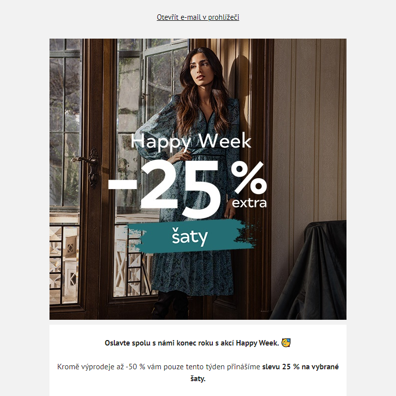 Happy Week je tu _ výprodej + extra -25 % na šaty