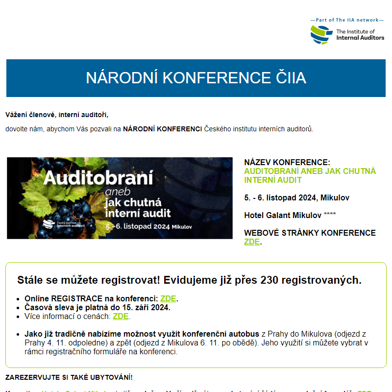 Národní konference ČIIA / 5. - 6. 11. 2024 MIKULOV