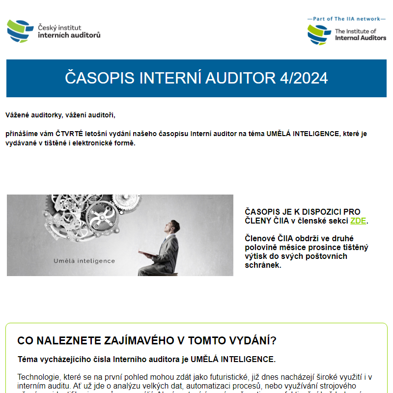 ČASOPIS INTERNÍ AUDITOR 4. ČÍSLO 2024