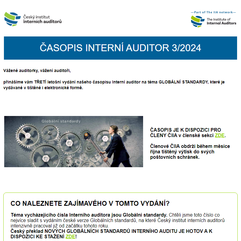 ČASOPIS INTERNÍ AUDITOR 3. ČÍSLO 2024