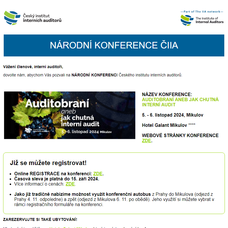 Národní konference ČIIA / 5. - 6. 11. 2024 MIKULOV