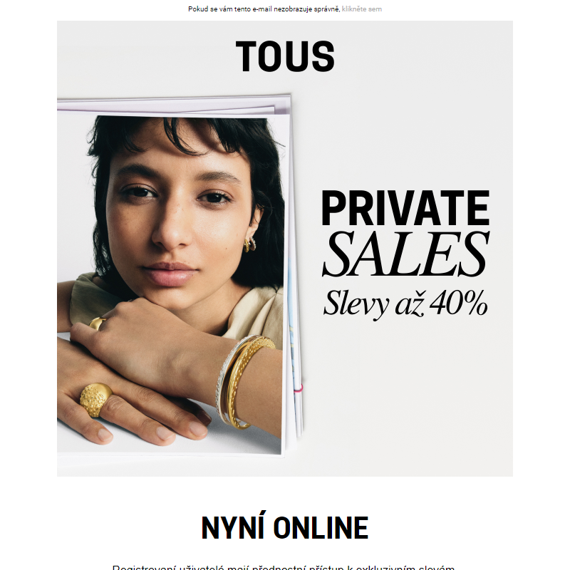 Private Sales je PRÁVĚ ONLINE! Slevy až 40 % _