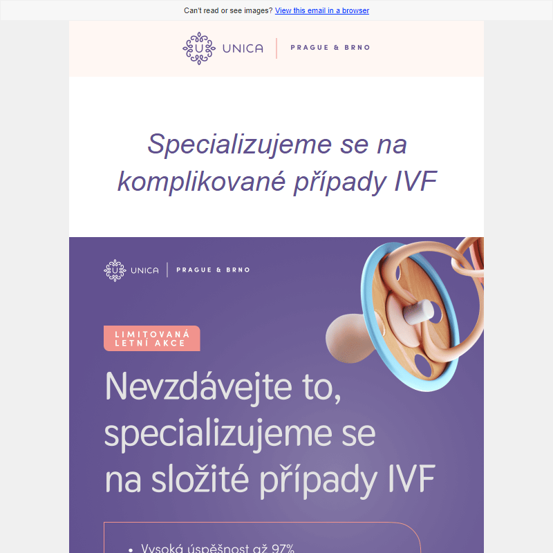 Specializujeme se na komplikované případy IVF