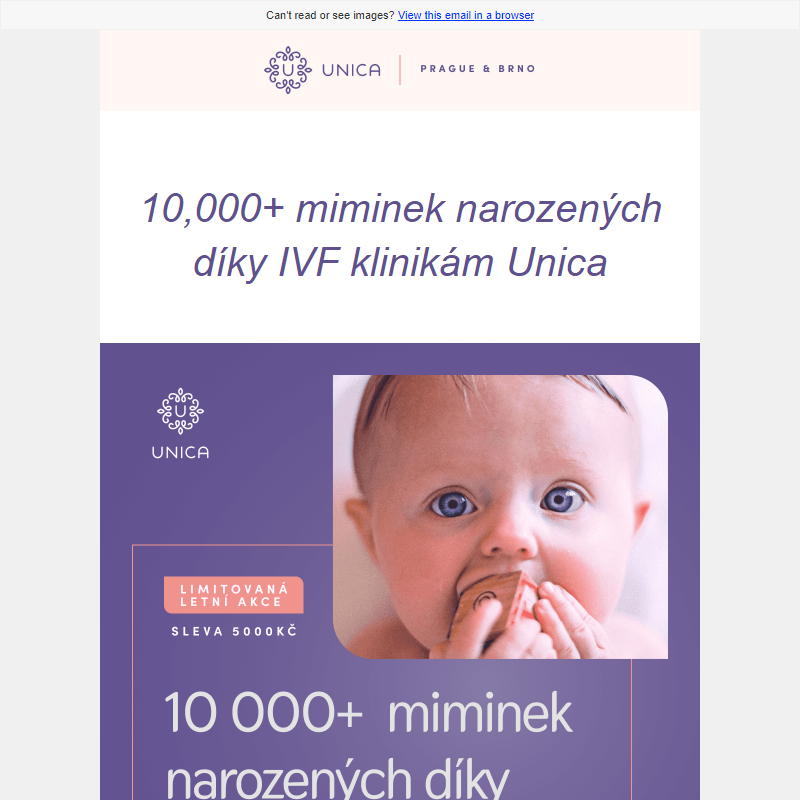 10,000+ miminek narozených díky Unica, Měsíc povědomí o neplodnosti, UNICA miminko,  Akupunktura