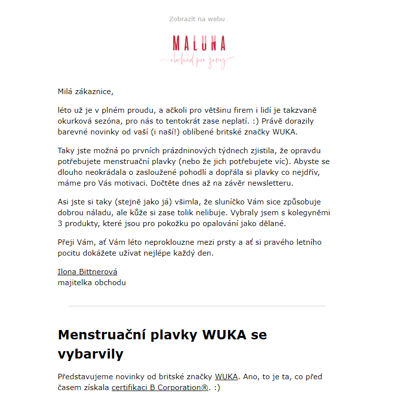 Novinka | menstruační plavky WUKA dorazily ___