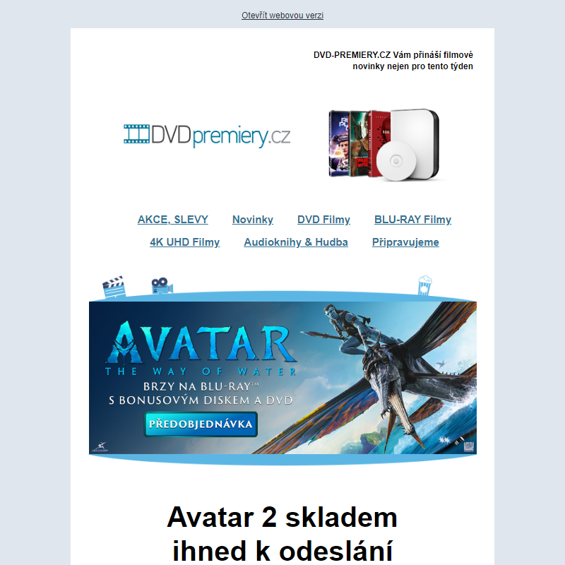 Avatar 2 na DVD a Blu-ray skladem - DVD-PREMIERY.CZ