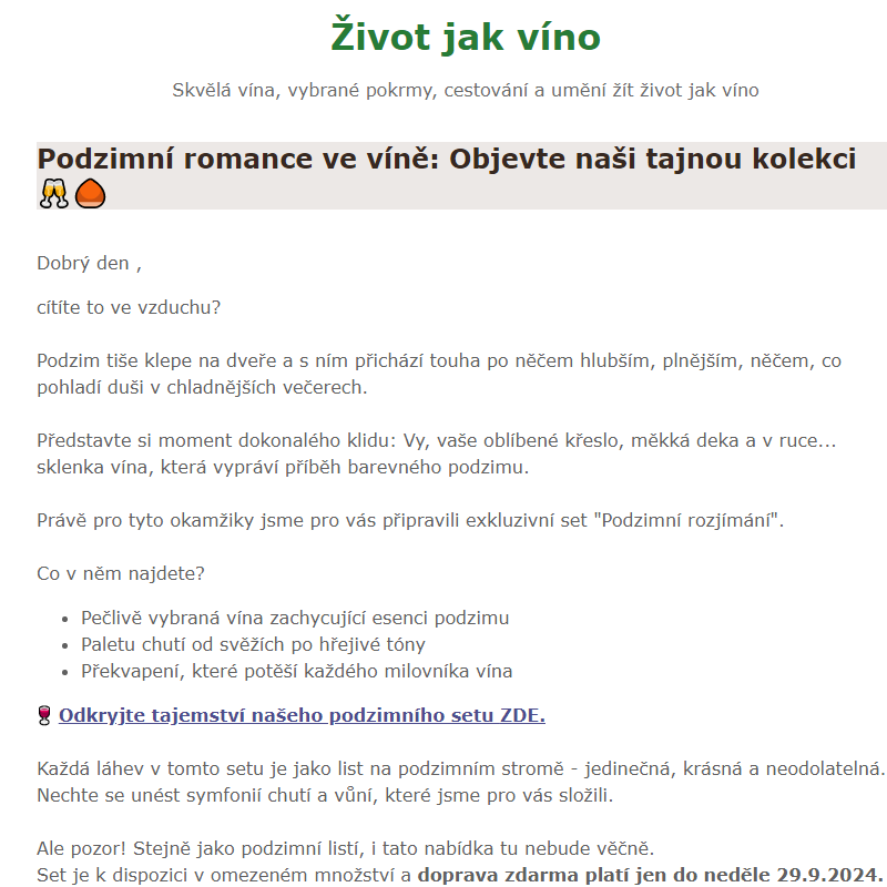 Podzimní romance ve víně: Objevte naši tajnou kolekci __