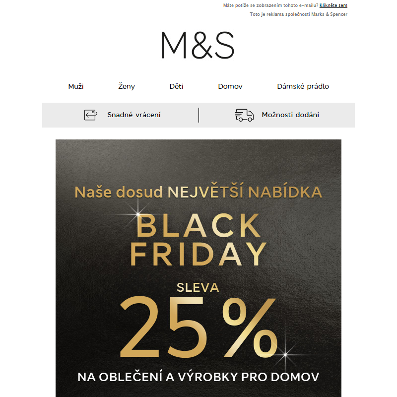 SLEVA 25 % na letošní Black Friday začíná právě teď! _