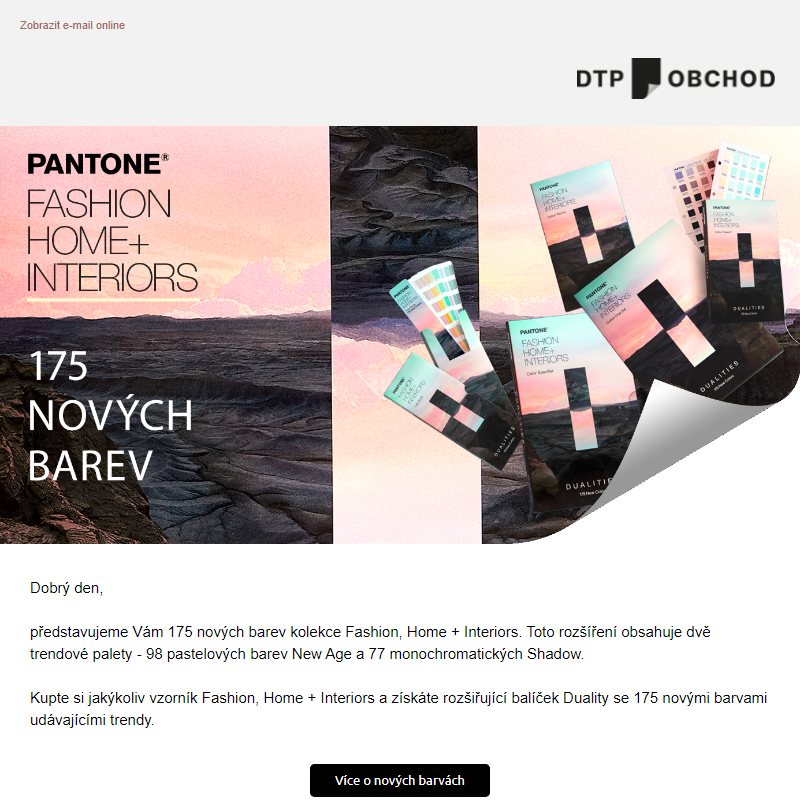 175 nových Pantone barev v knihovně Fashion, Home + Interiors