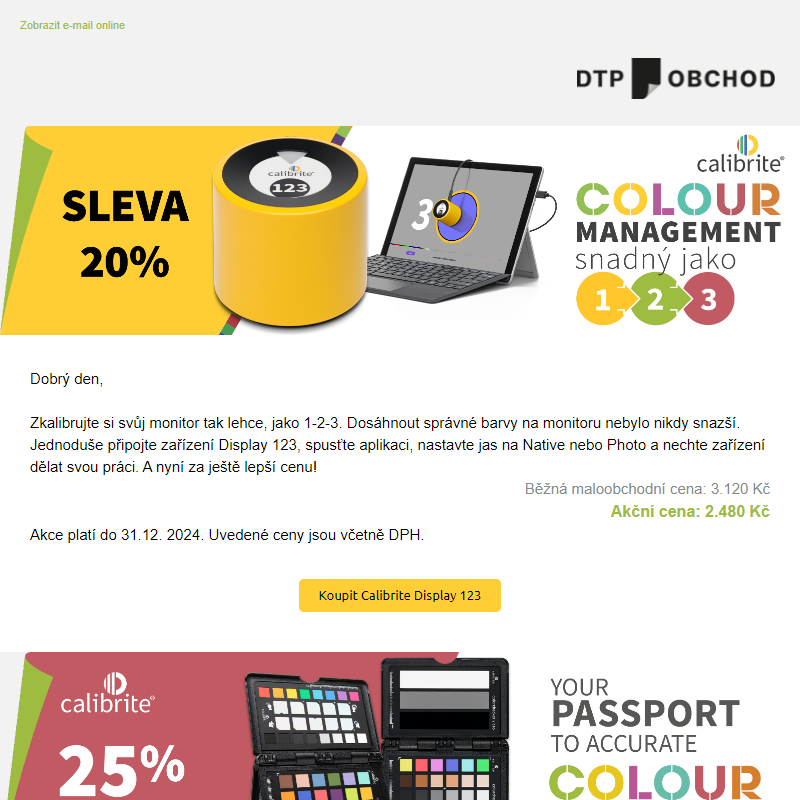 Slevy až 25 % na Calibrite Passport Photo 2, Video 2, a Display 123