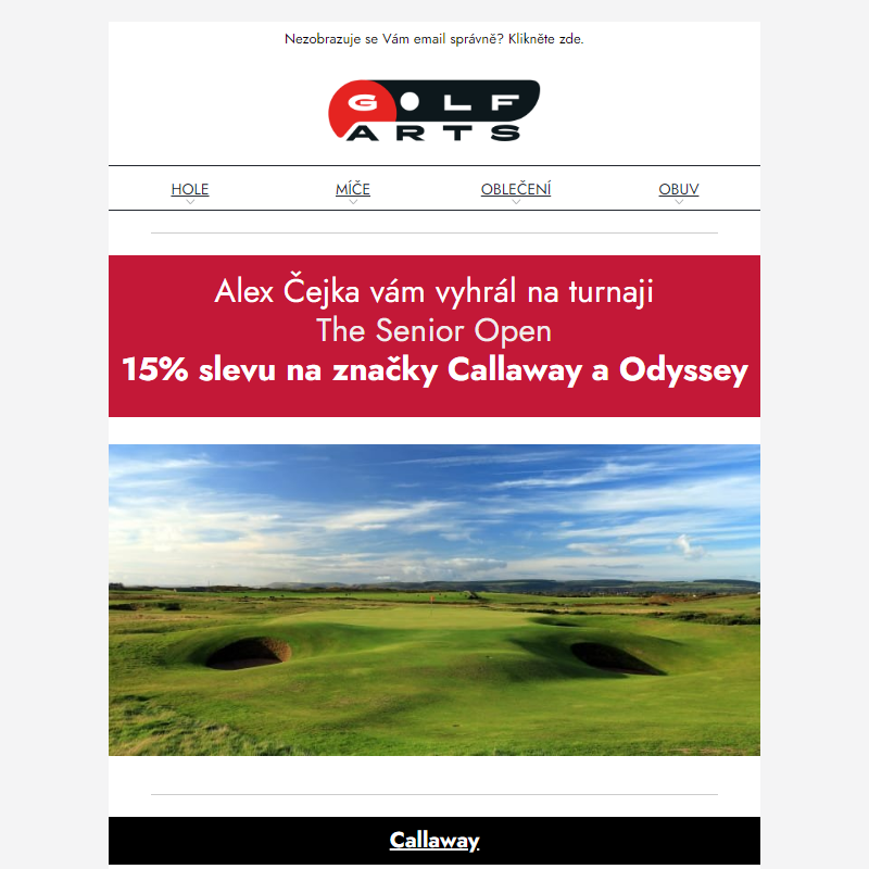 __ Sleva 15% na značky Callaway a Odyssey