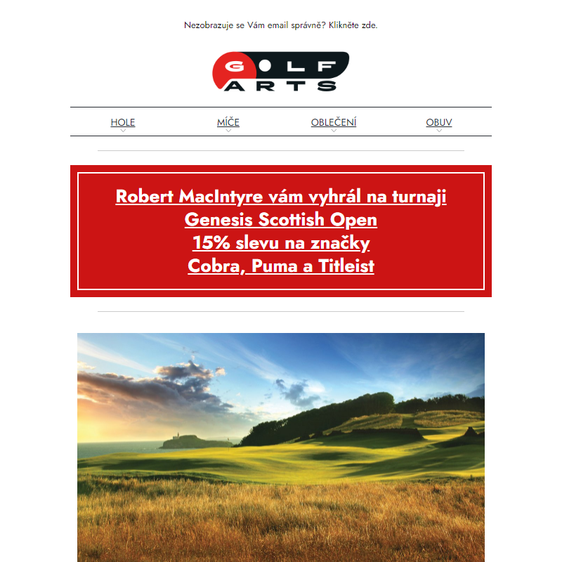 __ 15% sleva na značky Cobra, Puma a Titleist