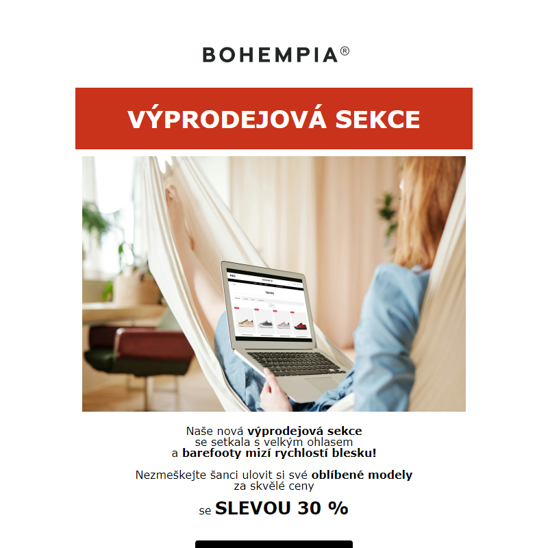 _ Pospěšte si: VÝPRODEJ barefootů se slevou 30 % __