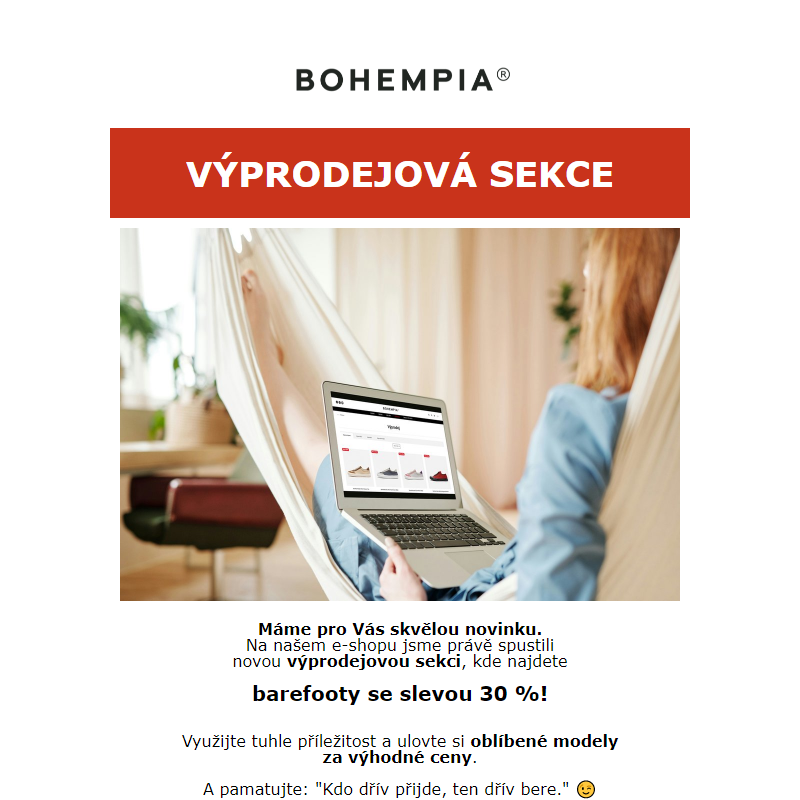 _VÝPRODEJOVÁ SEKCE na webu - 30 % sleva na barefooty! __