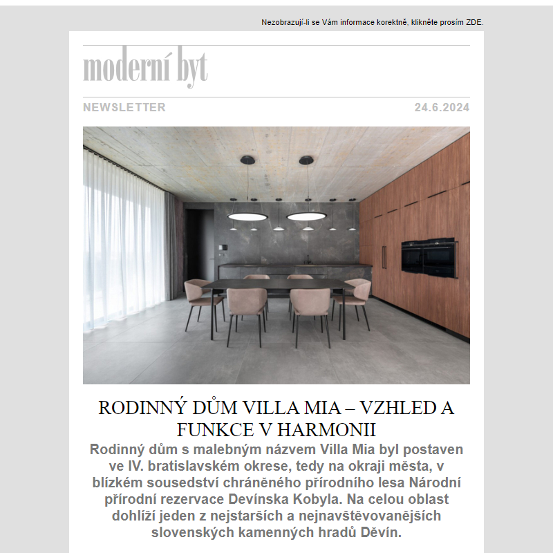 Newsletter - Moderní byt