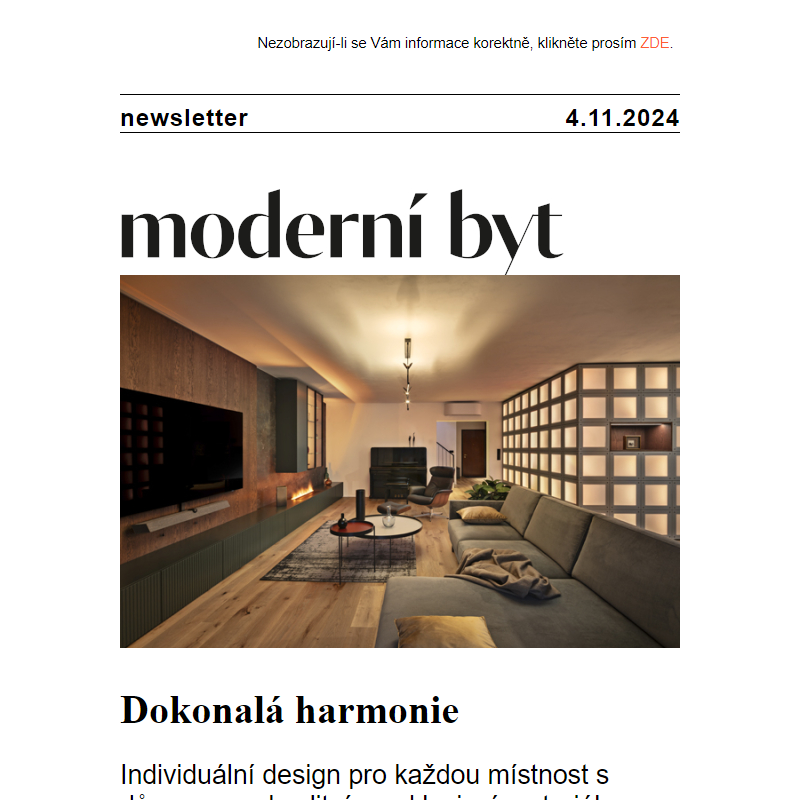 Newsletter - Moderní byt