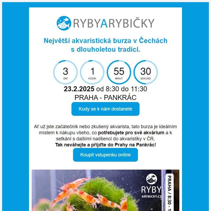 _ Ryby a rybičky 23.2.   /  _ Živá Exotika 1.3.   / _ Terrabazar 29.3   /  _ Botanická burza 8.3.