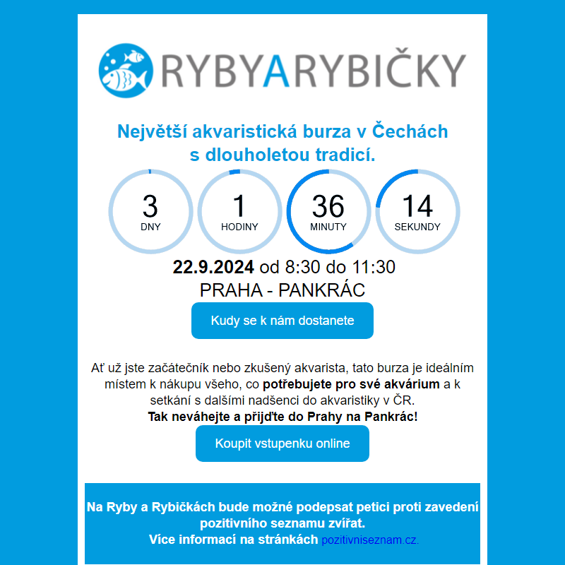 _ Ryby a rybičky 22.9.  /  _ Živá Exotika 19.10. / _ Terrabazar 21.9. / _ Botanická burza 28.9.