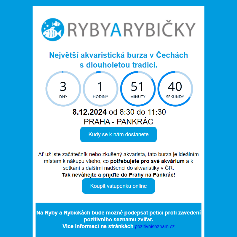 _ Ryby a rybičky 8.12. / _ Terrabazar 7.12. / _ Botanická burza 14.12.  / _ Živá Exotika 21.12.