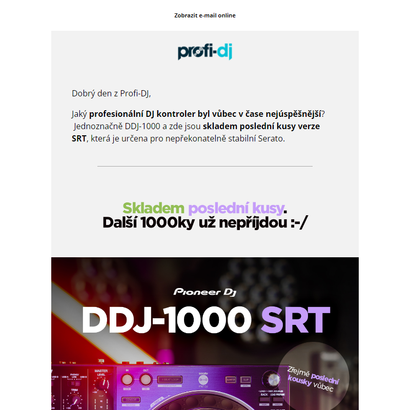 Pioneer DJ DDJ-1000 SRT naposledy na scéně + slevový poukaz na -10% _