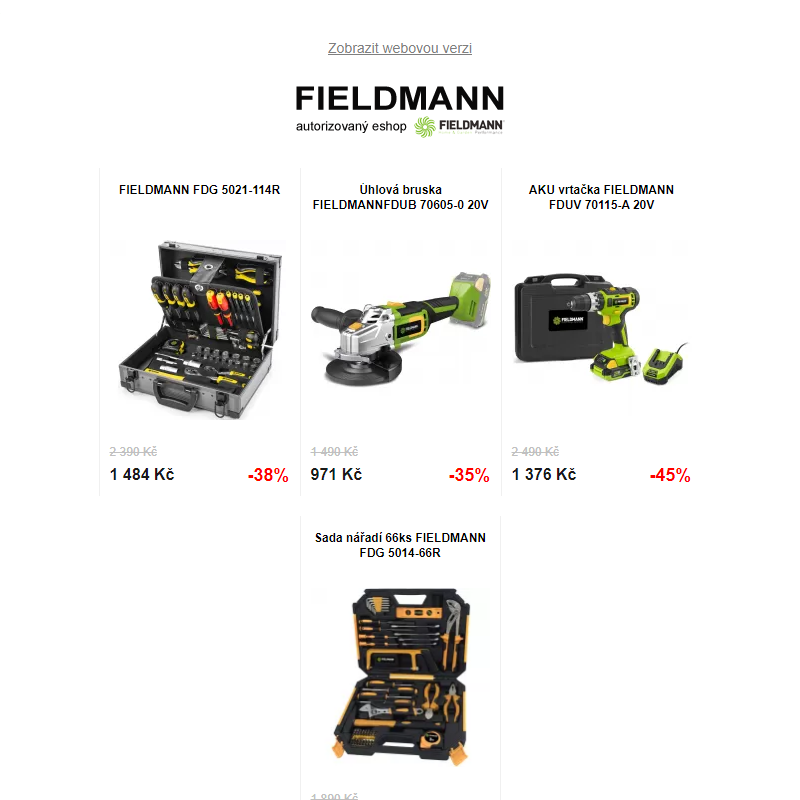 Mimořádný BLACK FRIDAY na nářadí Fieldmann - Slevy až 50% - EXTRA SLEVA 10% na vše