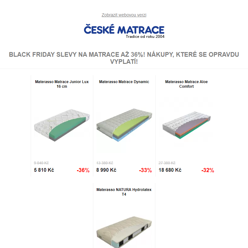 Black Friday slevy na matrace až 36%! Nákupy, které se opravdu vyplatí!