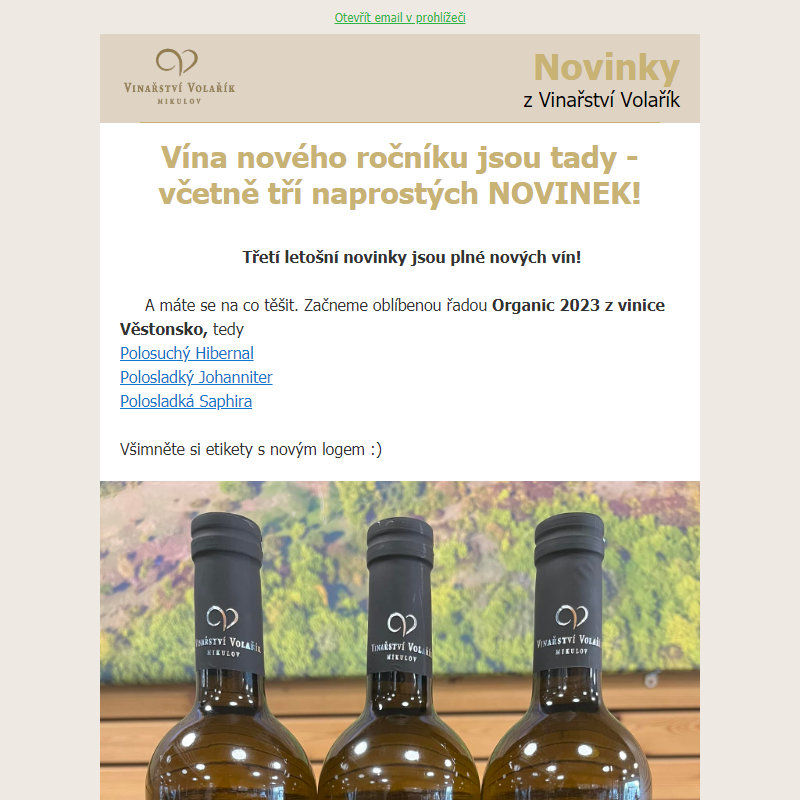 Novinky od Volaříka 3/24 - nová vína + degustace
