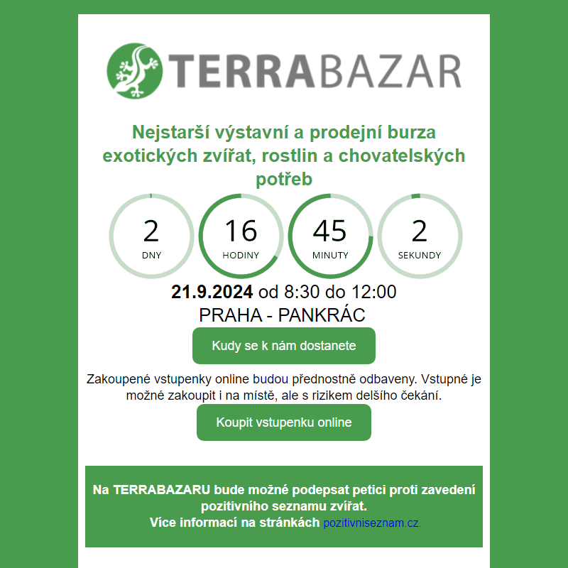 _ Terrabazar 21.9. / _ Ryby a rybičky 22.9. / _ Živá Exotika 19.10. / _ Botanická burza 28.9.