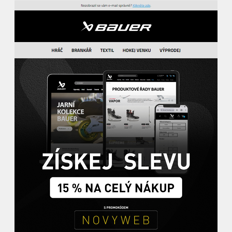 Využij slevu 15 % na všechny produkty