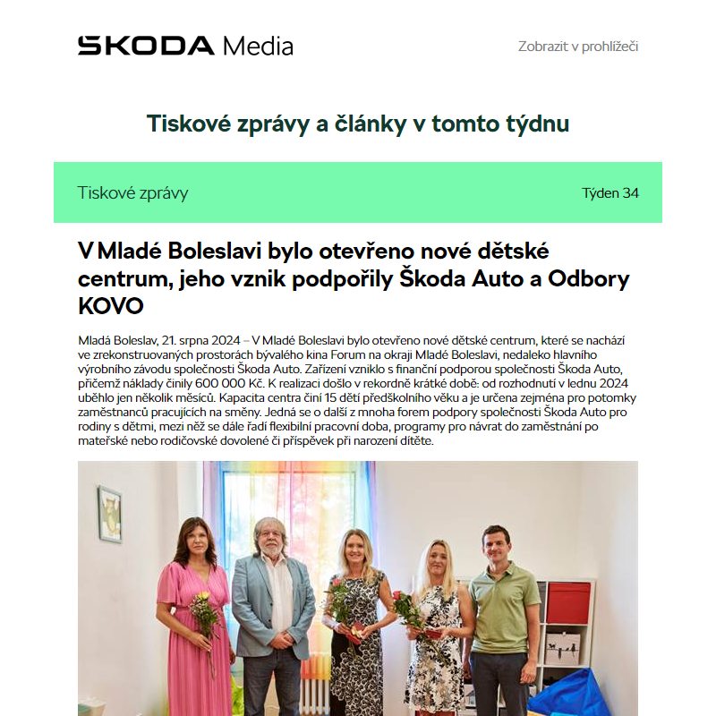 Škoda Media Newsletter, Týden 34