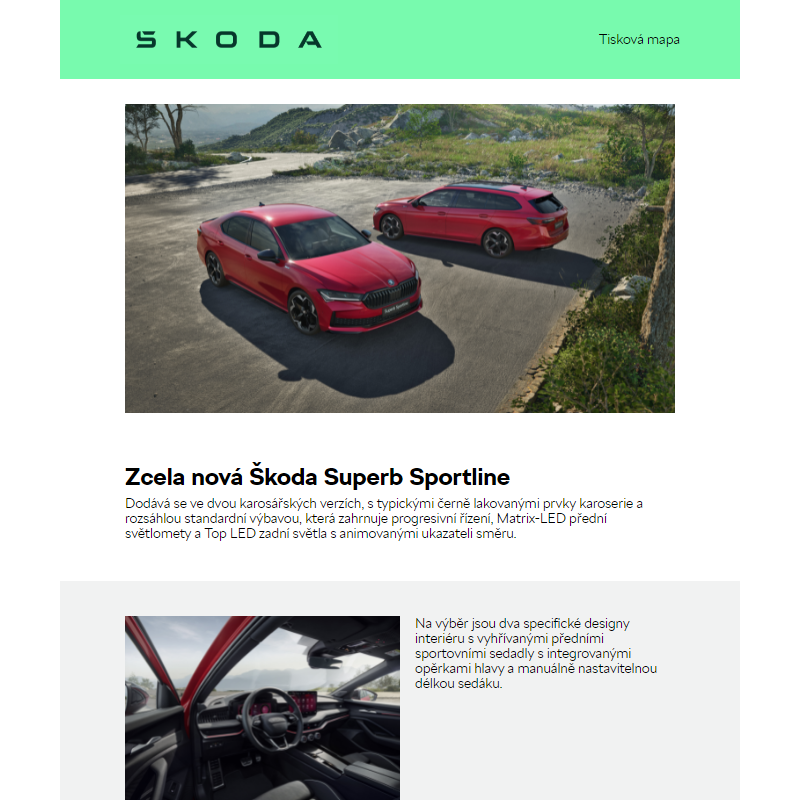 Zcela nová Škoda Superb Sportline