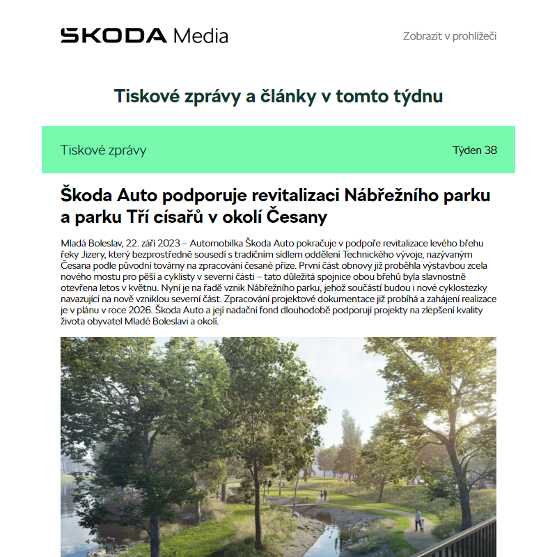 ŠKODA MEDIA NEWSLETTER, Týden 38