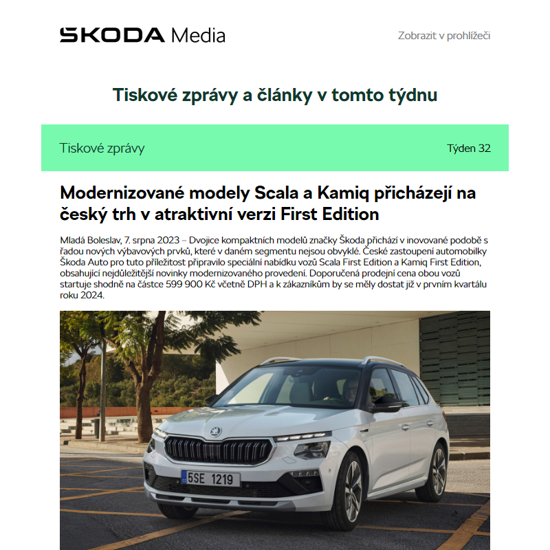 Škoda media newsletter, Týden 32