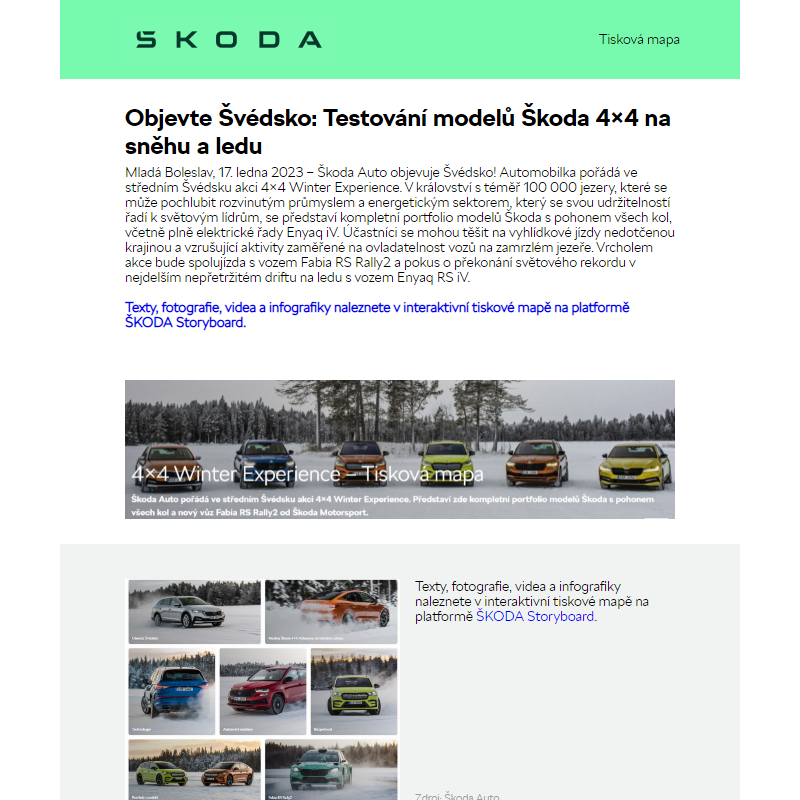 Objevte Švédsko: Testování modelů Škoda 4×4 na sněhu a ledu