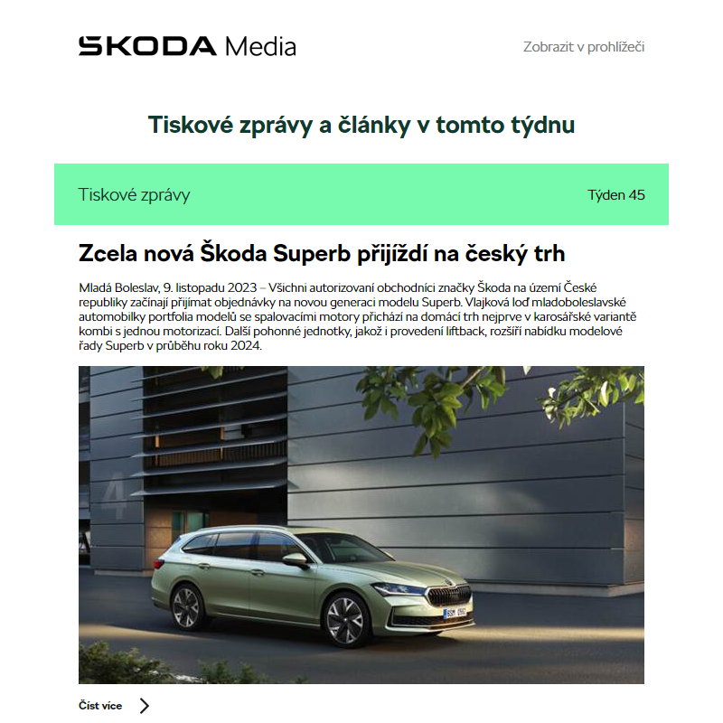 ŠKODA MEDIA NEWSLETTER, Týden 45