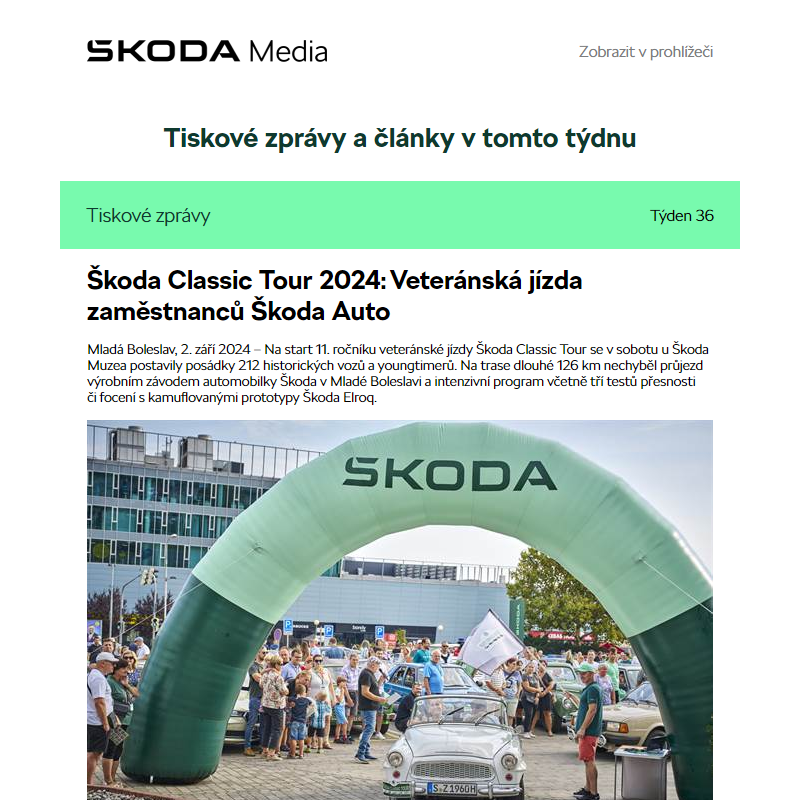 Škoda Media Newsletter, Týden 36