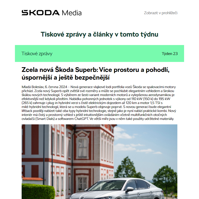 ŠKODA MEDIA NEWSLETTER, Týden 23