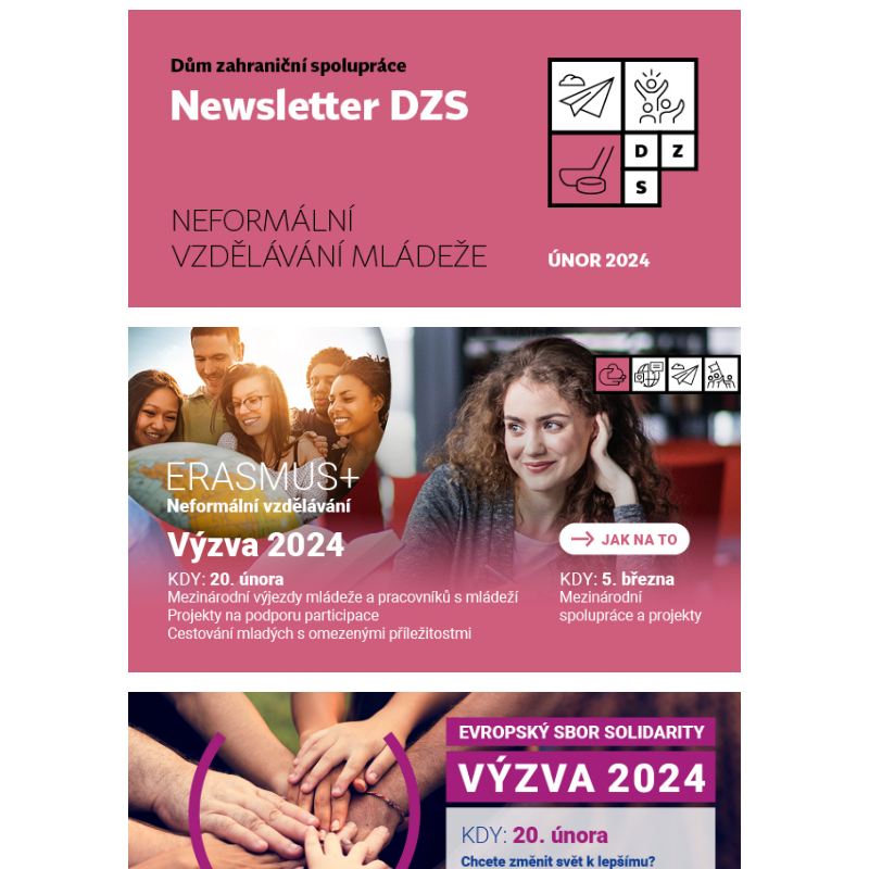 Newsletter DZS Neformální vzdělávání mládeže - únor 2024 __