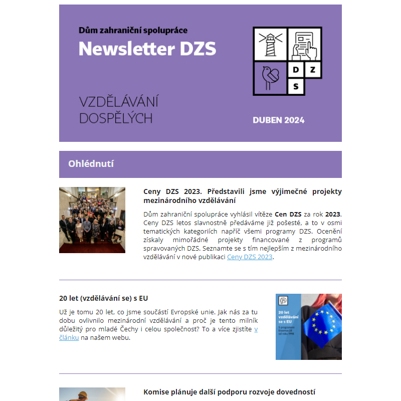 DZS Newsletter Vzdělávání dospělých duben 2024