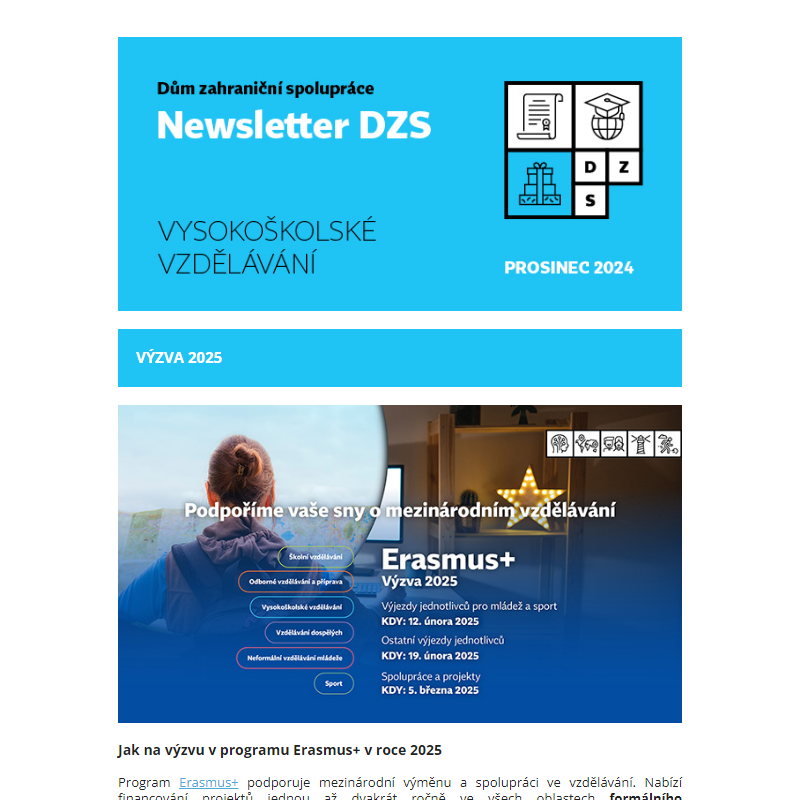 DZS Newsletter Vysokoškolské vzdělávání – prosinec 2024