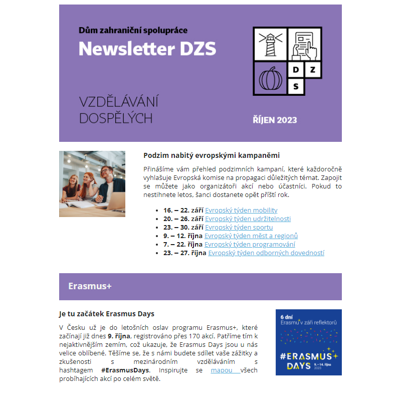 DZS Newsletter Vzdělávání dospělých říjen 2023